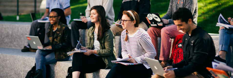 students in outdoor class